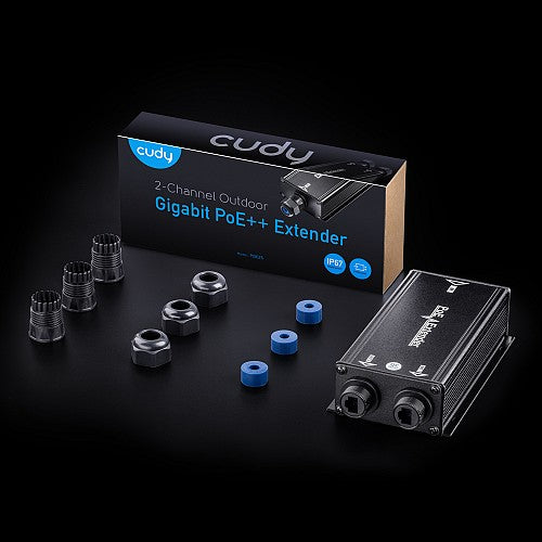 Cudy PoE Extender Gigabit 2PoE 60W with PoE++ Input Outdoor IP67 POE25 Cudy PoE Extender Gigabit 2PoE 60W with PoE++ Input Outdoor IP67 POE25
